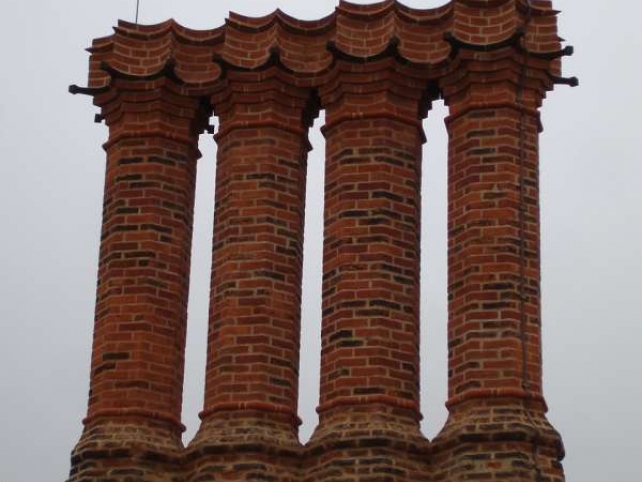 Brick chimney built at Bramshill House
