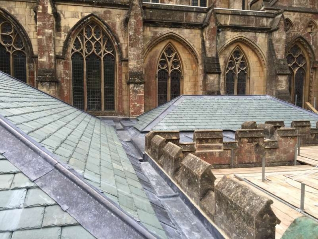 Downside Abbey tiled roof