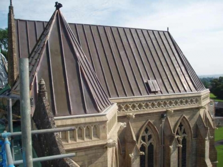 Downside Abbey roof, Somerset